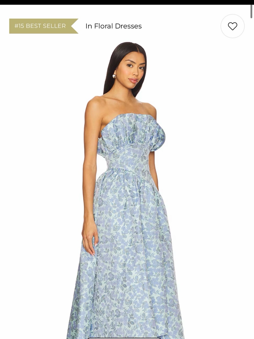 Elliatt Strapless Blue Floral Ball Gown